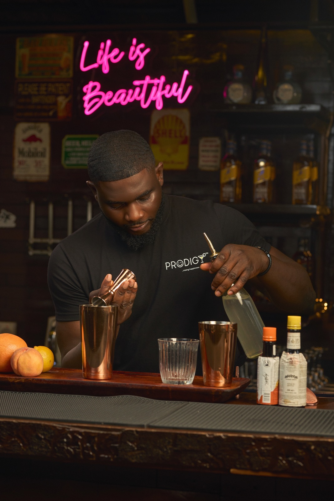 Prodigy behind the bar